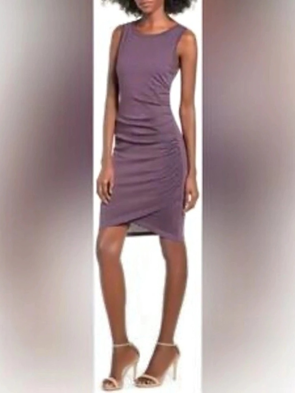 Leith Ruched Midi Dress in Purple Size Small